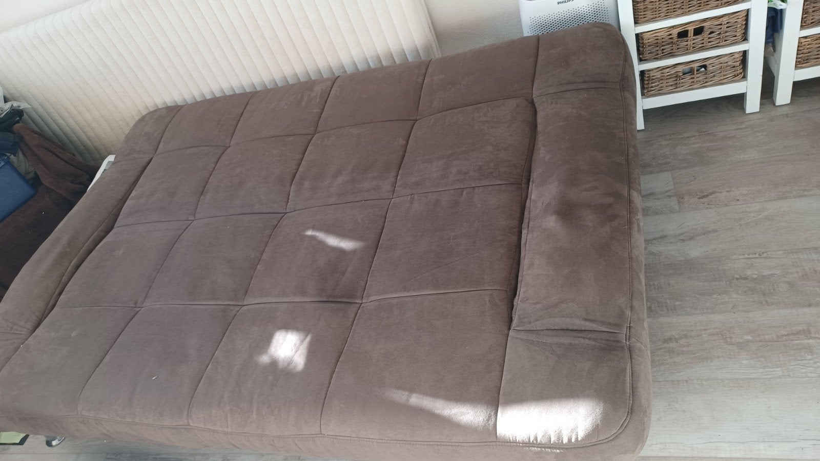zelden gebruikte bedbank, Ophalen, Bruin, Tweepersoons, 140 cm