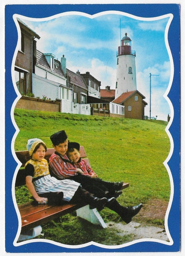 Urk bij de vuurtoren gelopen Ansichtkaart (B2833, Ophalen of Verzenden, 1980 tot heden, Gelopen, Flevoland