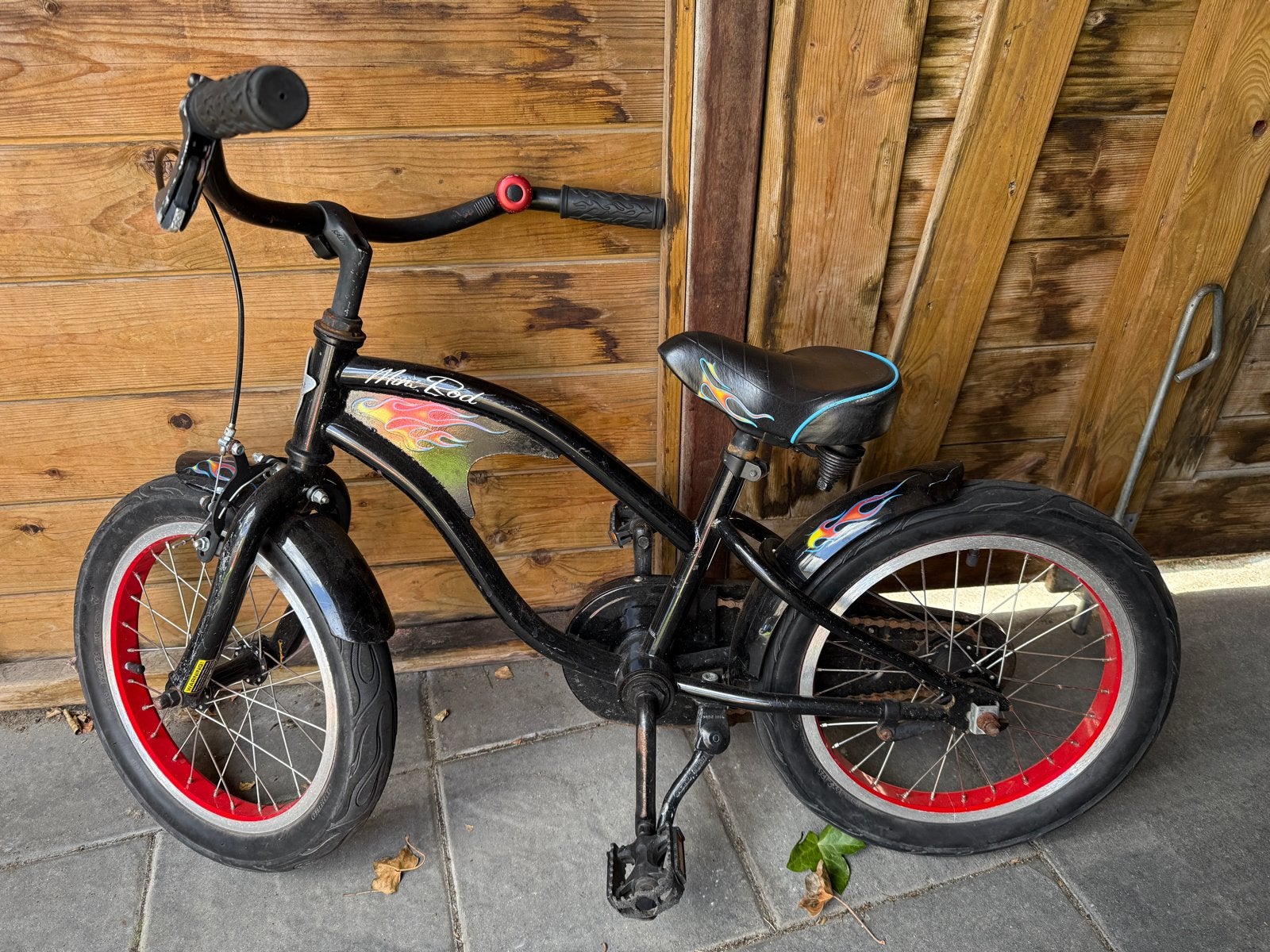 Electra Mini Rod kinderfiets - Zwart met vlammen, Ophalen, Gebruikt, Terugtraprem, 16 tot 20 inch