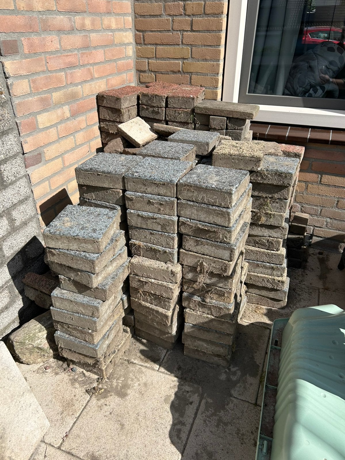 Gratis tegels, Ophalen, Gebruikt, Beton, Terrastegels