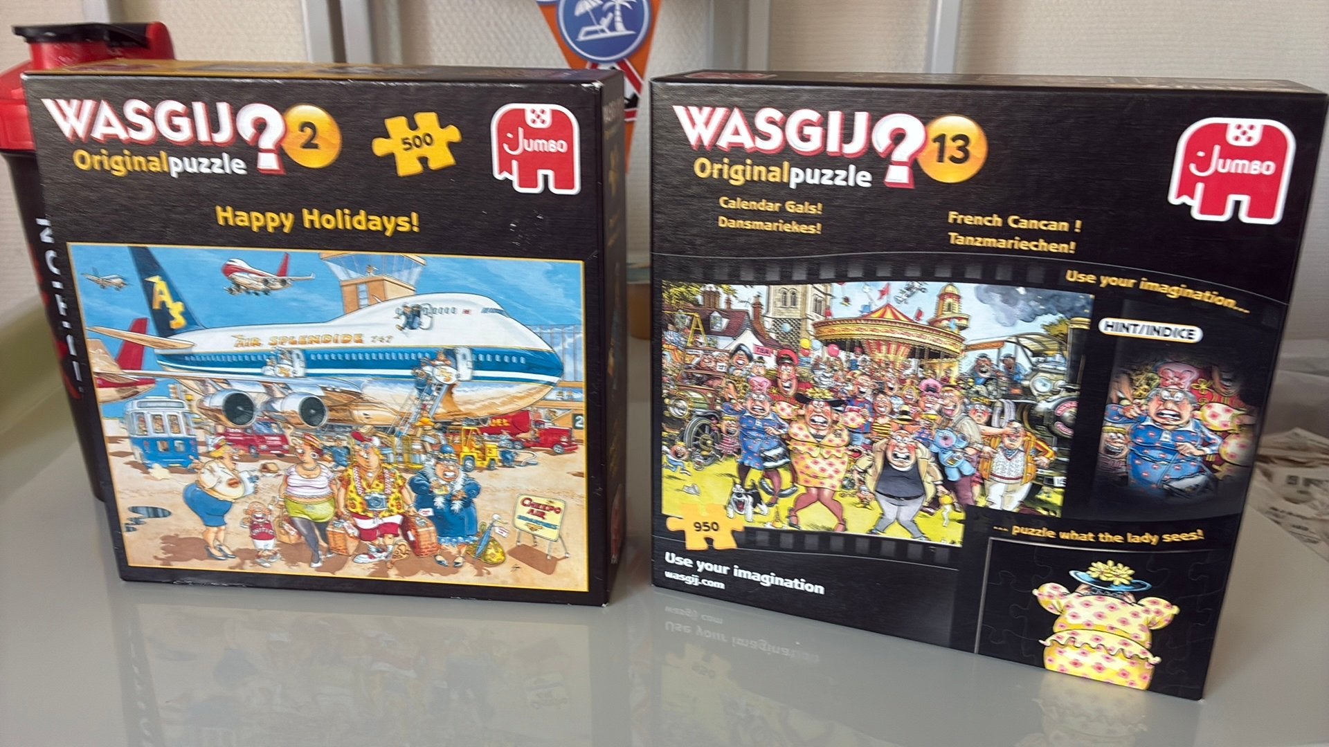 2 leuke wasgij puzzels, Ophalen, 500 t/m 1500 stukjes, Zo goed als nieuw