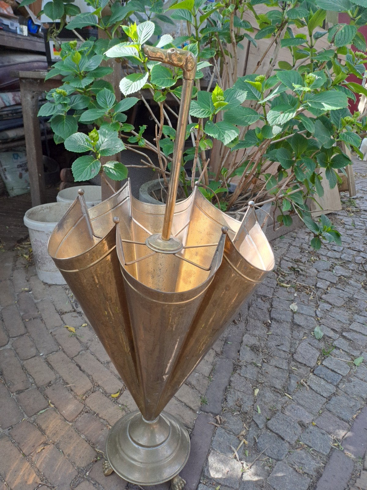 windhonden paraplu bak messing, Ophalen, Overige materialen
