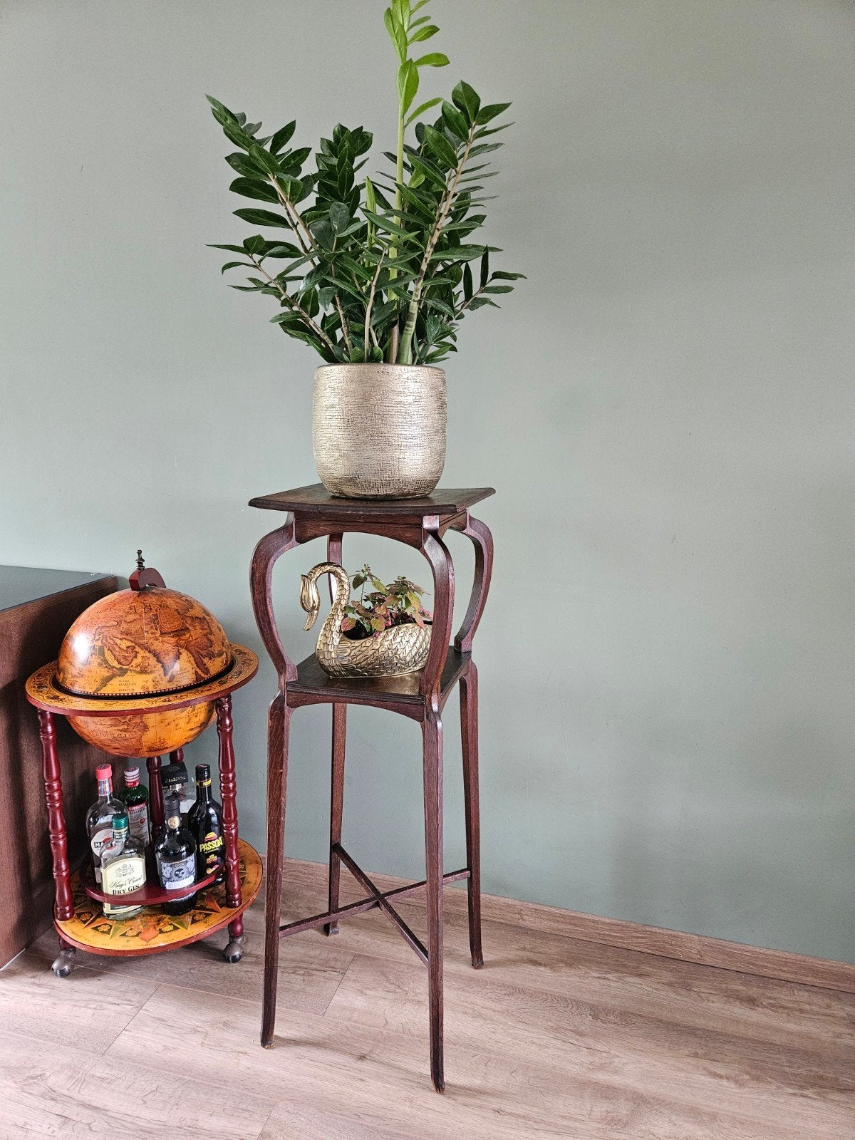 Antieke houten plantentafel / bijzettafel, zeer groot, Huis en Inrichting, Woonaccessoires | Zuilen en Pilaren, Ophalen, Gebruikt
