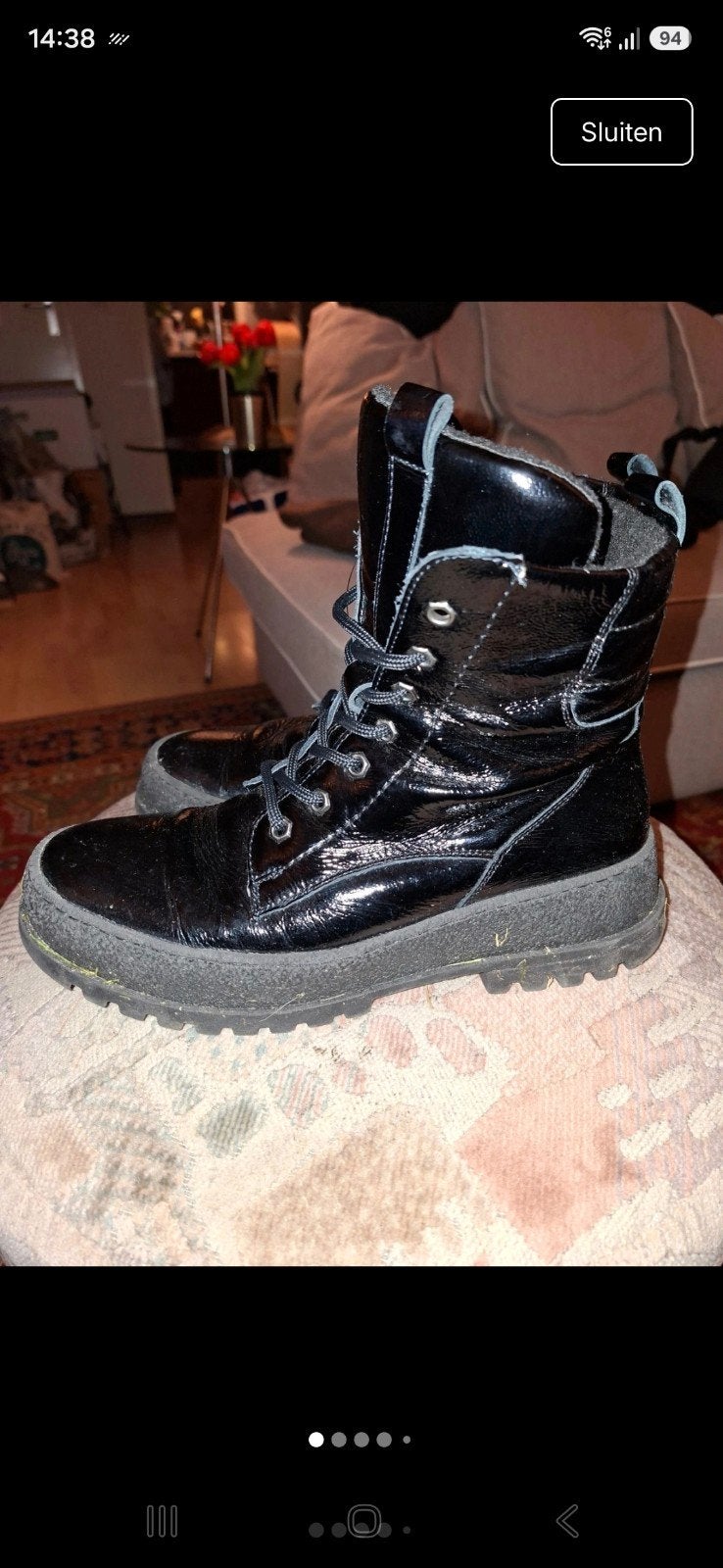 waldlaufer zwarte lakleren veterlaarzen met rits mt 5, Kleding | Dames, Waldlaufer, Zwart, Lage of Enkellaarzen, Ophalen of Verzenden