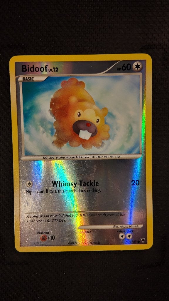 Bidoof 1 91 Supreme Victors | Pokemon kaart, Ophalen, Losse kaart, Foil