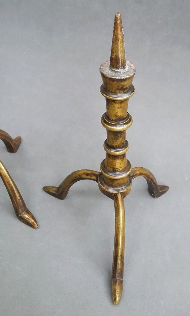 19 de eeuw Neo Gotische Brons Bronzen Penkandelaar Kandelaar, Antiek en Kunst, Ophalen of Verzenden, Koper of Brons