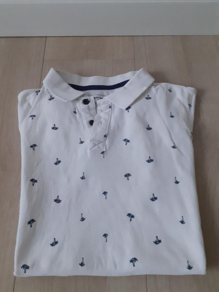 Polo shirt wit met palm maat 170 /176, Ophalen of Verzenden, Gebruikt, Jongen, Shirt of Longsleeve