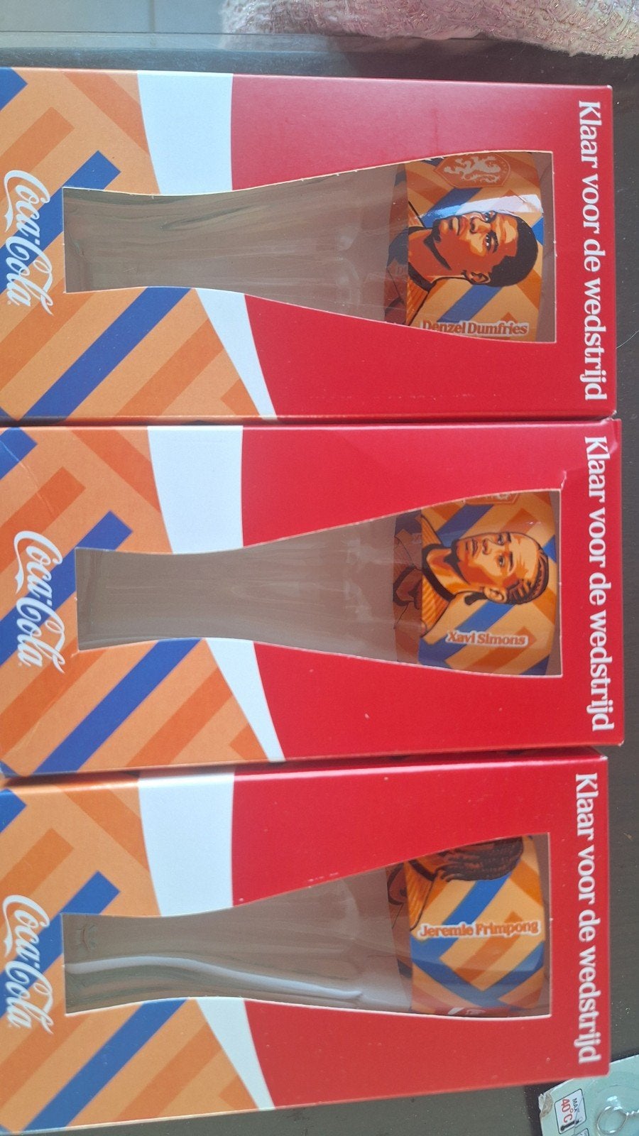 3 Coca-Cola glazen WK 2026 met Denzel Dumfries, Xavi Simons,, Ophalen, Nieuw
