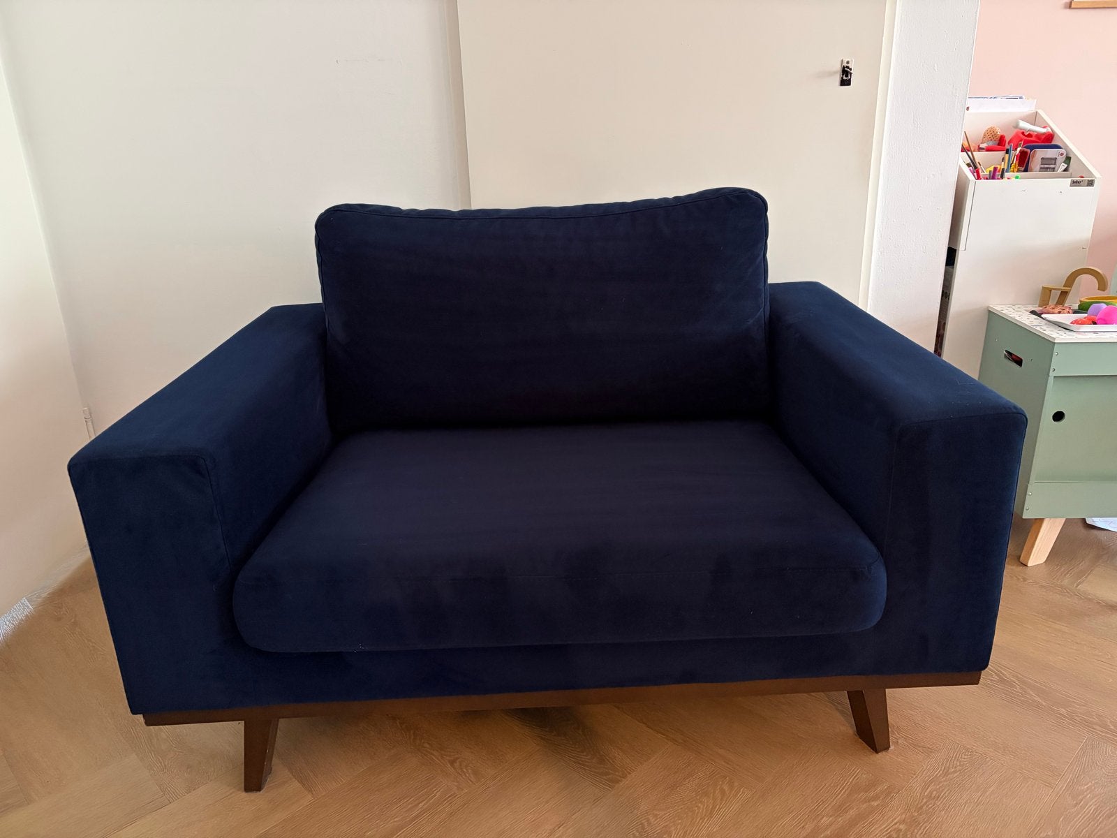 Nous Living Torino Loveseat Velours, 75 tot 100 cm, Ophalen of Verzenden, Minder dan 150 cm, Stof