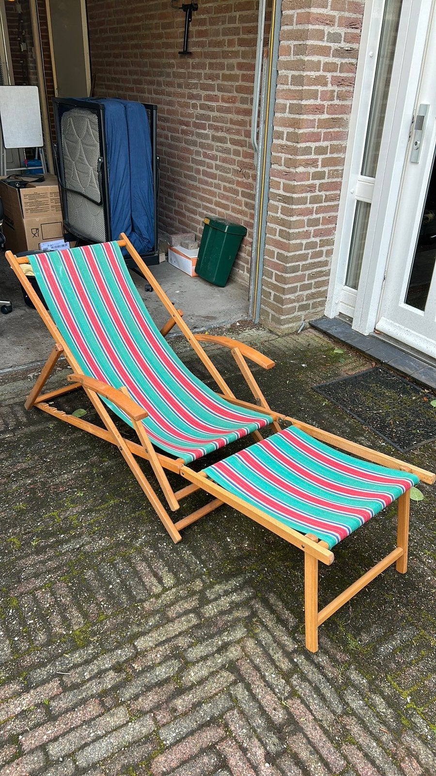 Strand stoel vintage, retro, Ophalen, Zo goed als nieuw, Hout