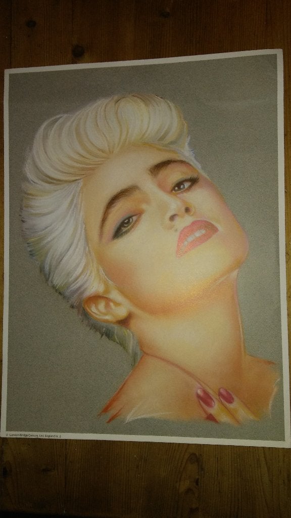 Madonna vintage queen of pop tekening print afbeelding 1, Verzamelen, Muziek, Artiesten en Beroemdheden, Zo goed als nieuw, Poster, Artwork of Schilderij