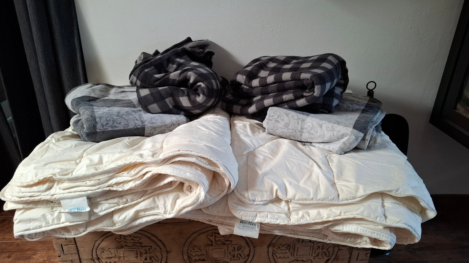 2x Eenpersoons Dekbed met Flanellen en Fleece Overtrekken, Huis en Inrichting, Slaapkamer | Beddengoed, Ophalen, Eenpersoons, Wit