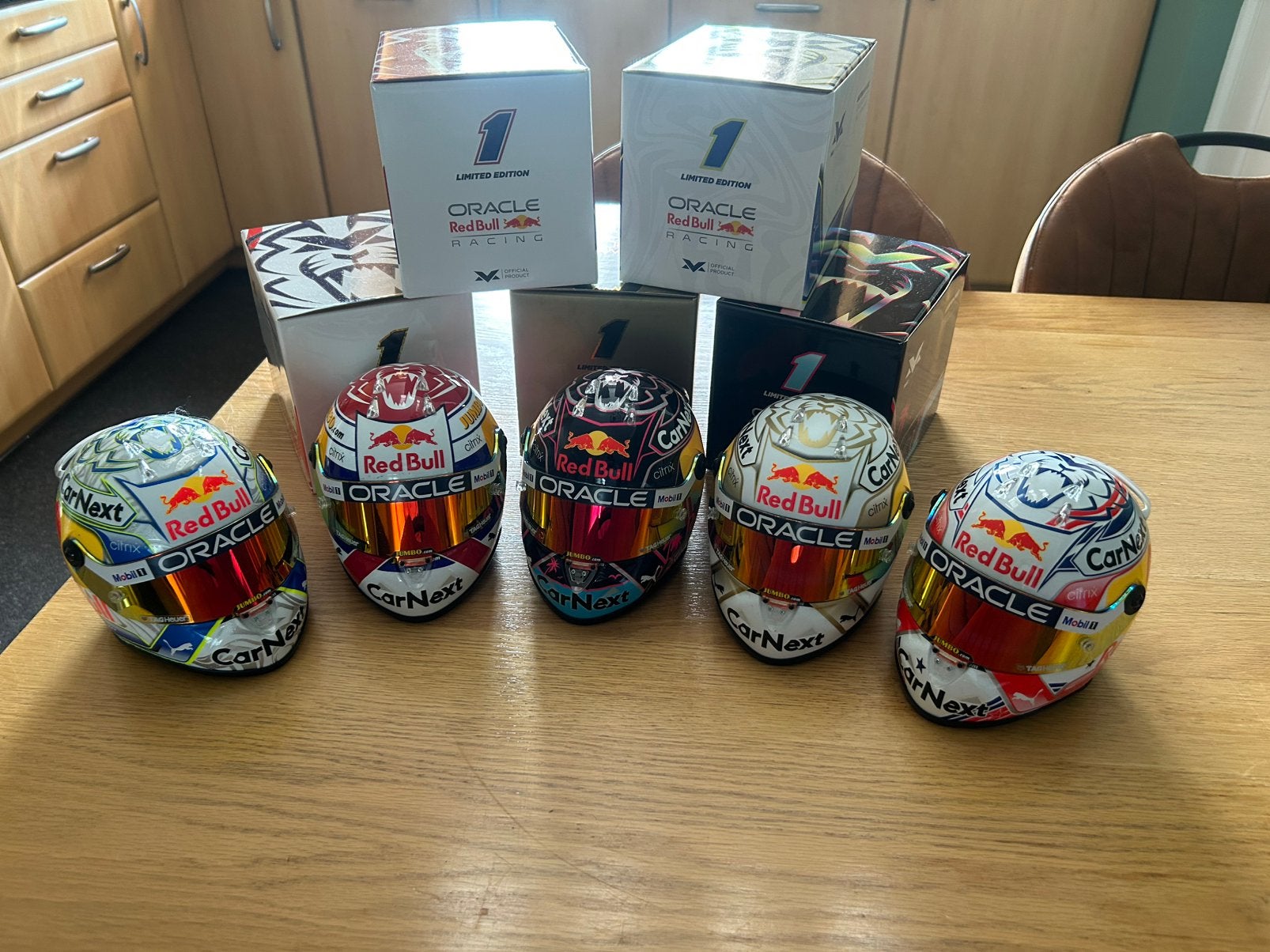 Verstappen schaal model helm, Verzamelen, Ophalen of Verzenden, Zo goed als nieuw, Formule 1