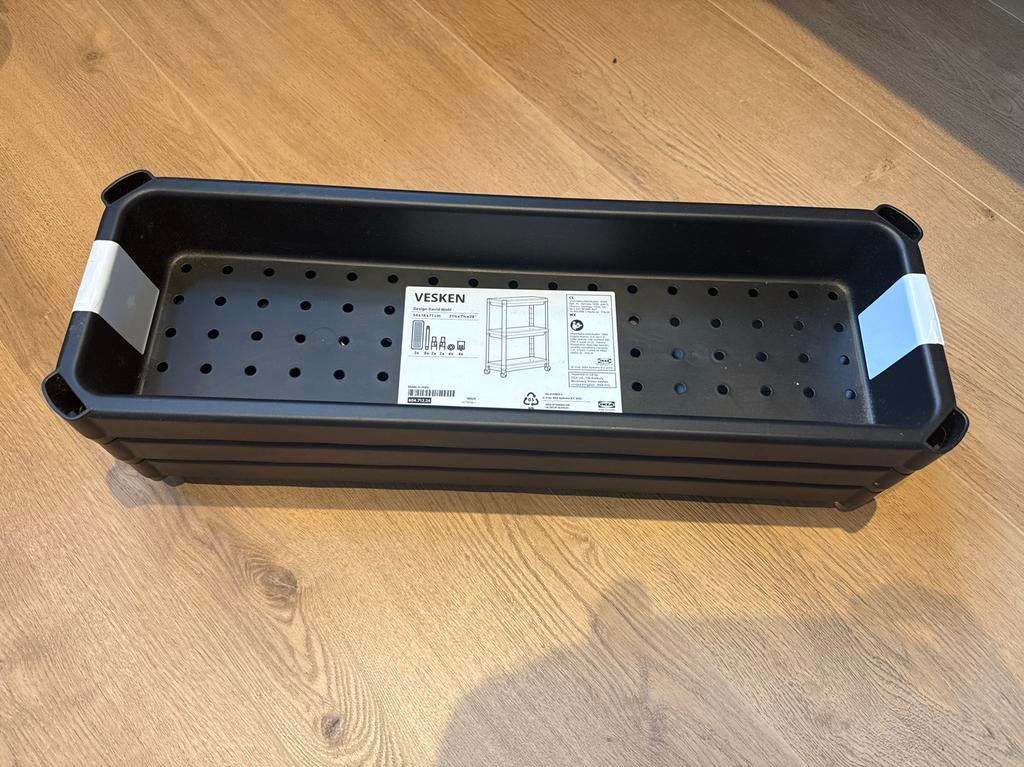 IKEA VESKEN Kastje op wielen, zwart - Nieuw in verpakking, Huis en Inrichting, Ophalen, Nieuw