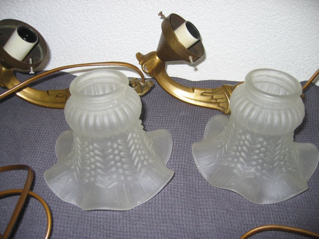 2 mooie gave bronzen muur lampen, Ophalen of Verzenden, Zo goed als nieuw, Metaal, Wandlamp