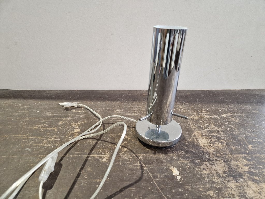 Leuke vintage chromen tafellamp, Ophalen of Verzenden
