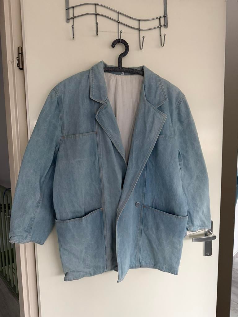 Heren vintage spijkerjas maat S, Kleding | Heren, Ophalen of Verzenden, Zo goed als nieuw, Blauw