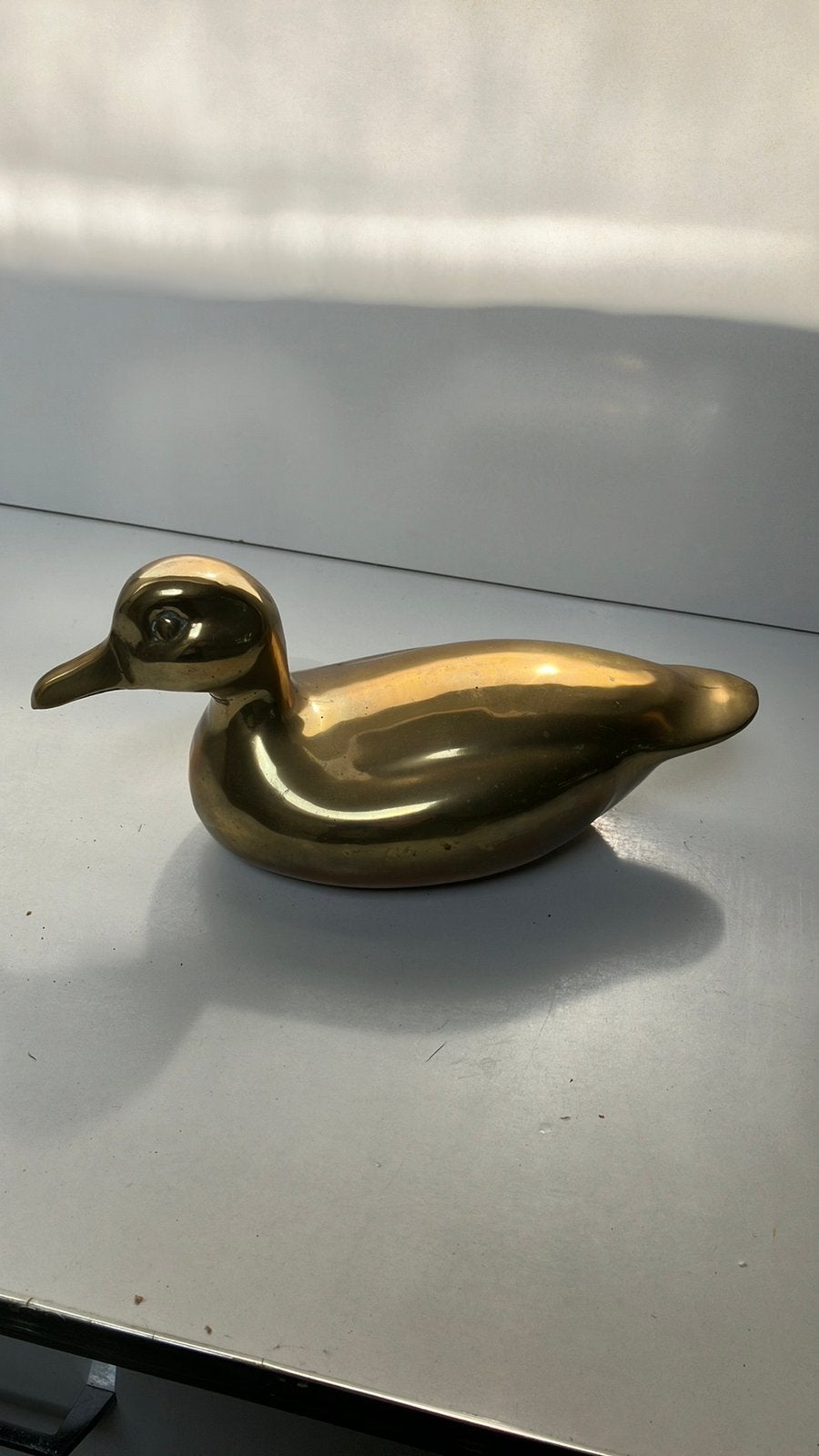 Vintage koper beeld zware eend groot 25*11*11cm, Antiek en Kunst, Ophalen of Verzenden