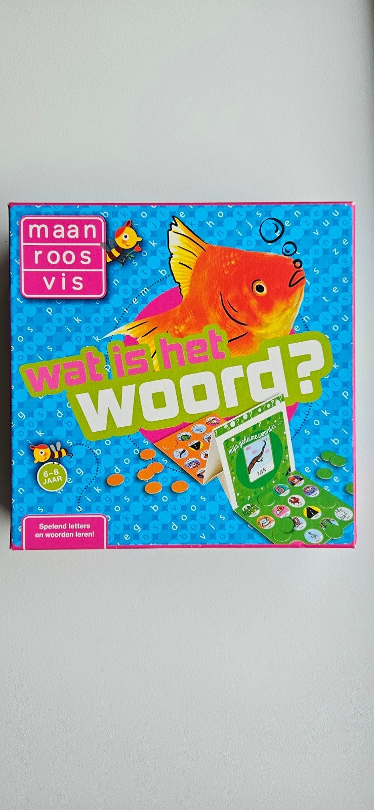 Maan Roos Vis - Wat is het woord ? - leuk en leerzaam spel !, Een of twee spelers, Ophalen of Verzenden, Zo goed als nieuw, Uitgeverij Zwijssen
