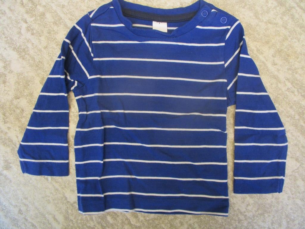 Longsleeve blauw gestreept wit maat 74 C&A T-shirt lang mouw, Kinderen en Baby's, Babykleding | Maat 74, C&A, Ophalen of Verzenden