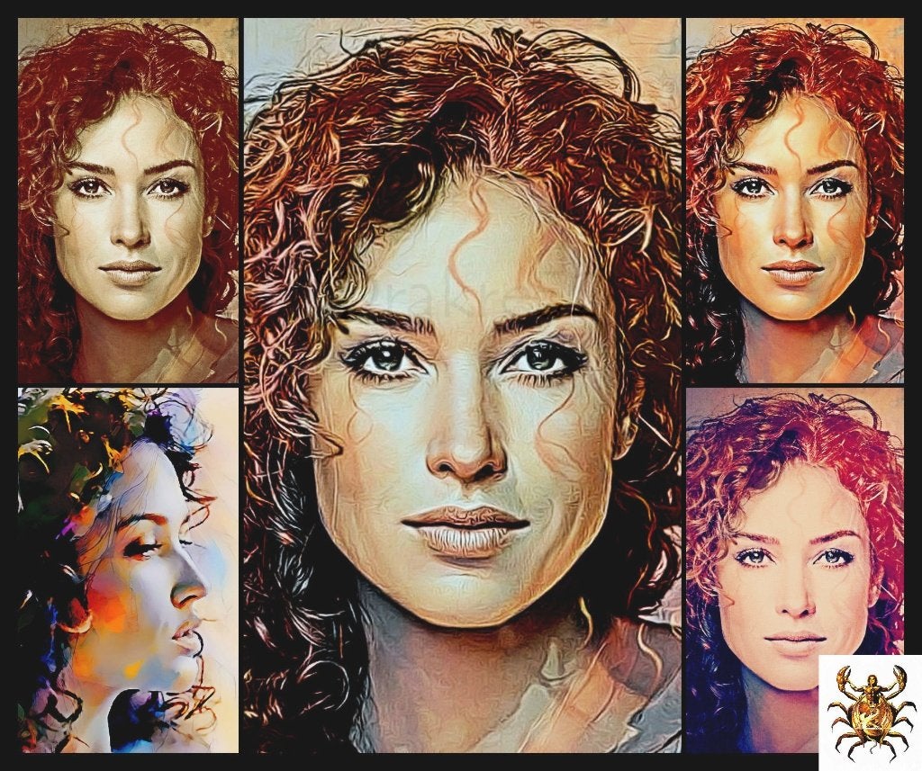 409 Collage Katja Schuurman Art mix, Ophalen, Ingelijst, Print, Portret