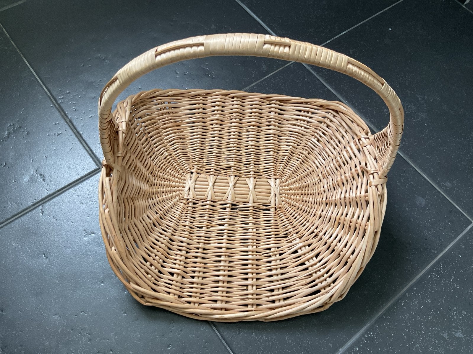 Vintage rieten mand - perfect voor decoratie of opslag, Ophalen of Verzenden