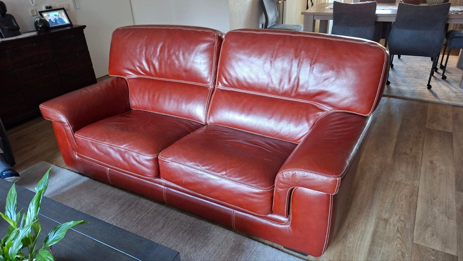 Leren bank Chateau d'Ax - Rood, Ophalen, Gebruikt, Klassiek, Tweepersoons