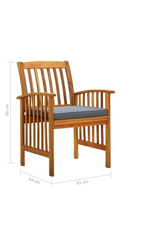 Tuinstoel met kussen NIEUW, Ophalen, Nieuw, Hout, Stapelbaar