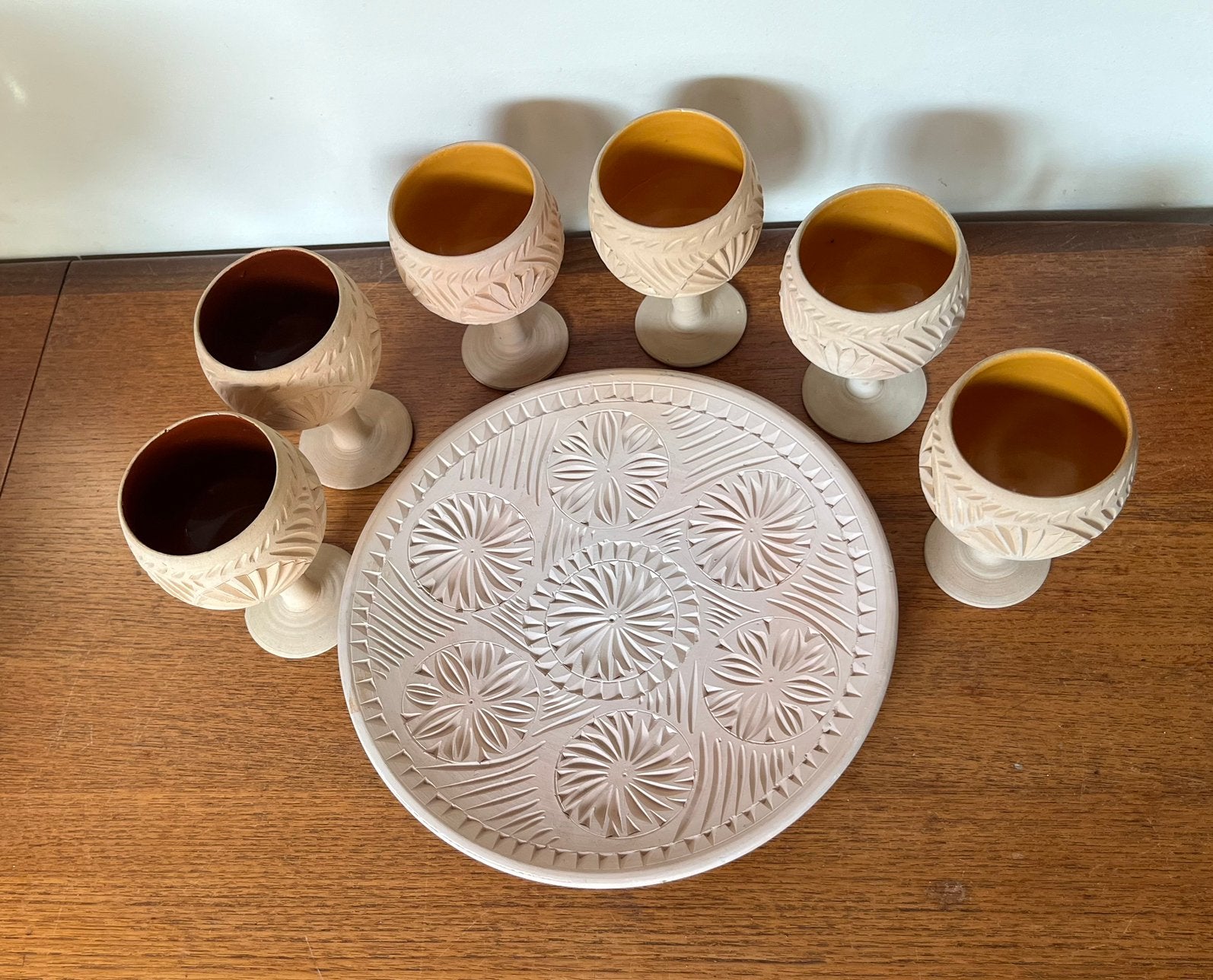 Tunesisch terracotta drink/eetstel, Keramiek, Nieuw, Ophalen of Verzenden, Overige stijlen