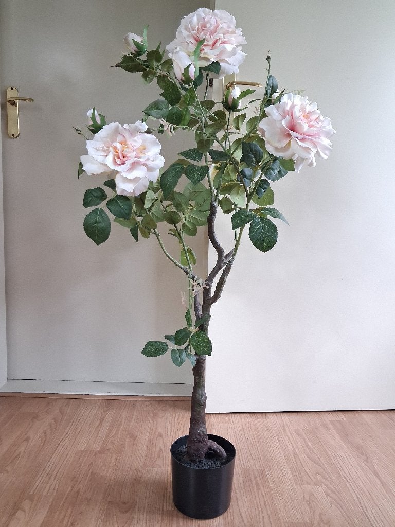Intratuin Kunstplant Roos / Roos op stam (roze) H : 105 cm., Ophalen, Roze, Kunstplant, Nieuw