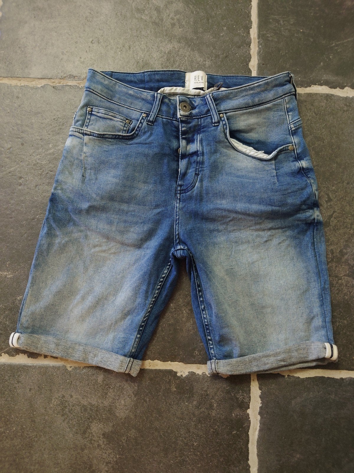 Revelation, Rev, Short, blauw! W28, Maat S, zgan! RobShort, Blauw, W32 (confectie 46) of kleiner, Ophalen of Verzenden, Zo goed als nieuw