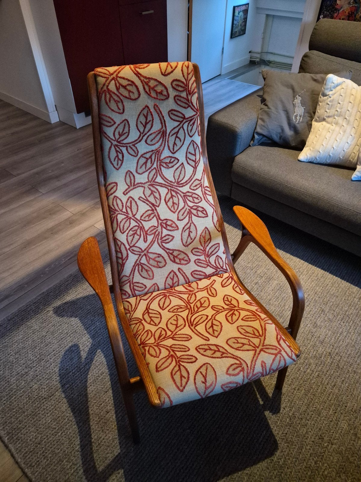 Vintage Swedese lamino fauteuil, ontworpen door Yngve Ekströ, Ophalen
