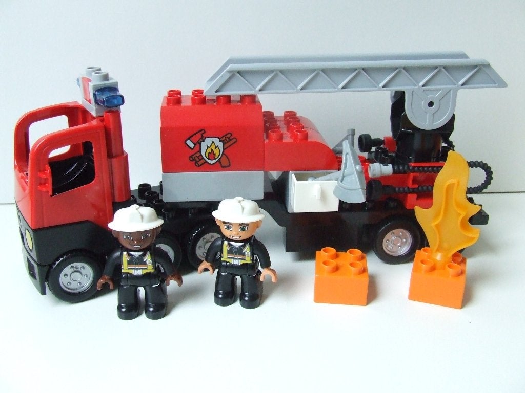 Duplo set 4977 – Brandweertruck / Fire Truck (compleet), Ophalen of Verzenden, Zo goed als nieuw, Compleet, Duplo