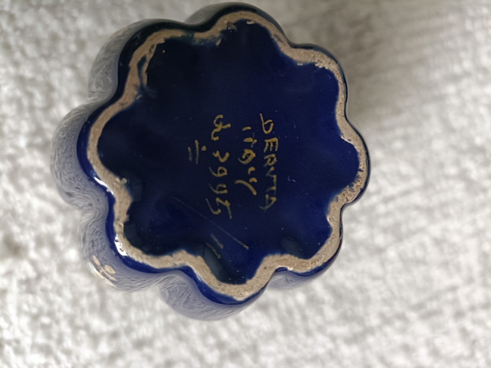 Vintage Deruta Italië Keramiek Vaasje - Kobaltblauw, Ophalen of Verzenden