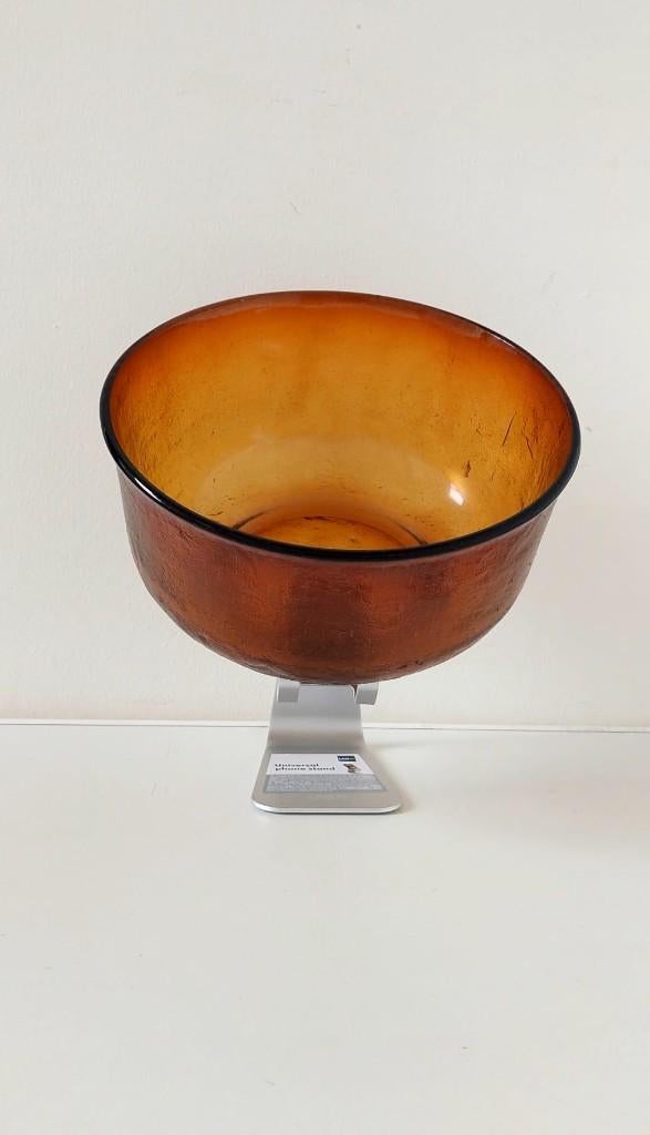 Vintage Arcoroc Sierra schaal Amber kleur Jaren 70 Glas, Eu, Eu, Ophalen of Verzenden, Overige stijlen