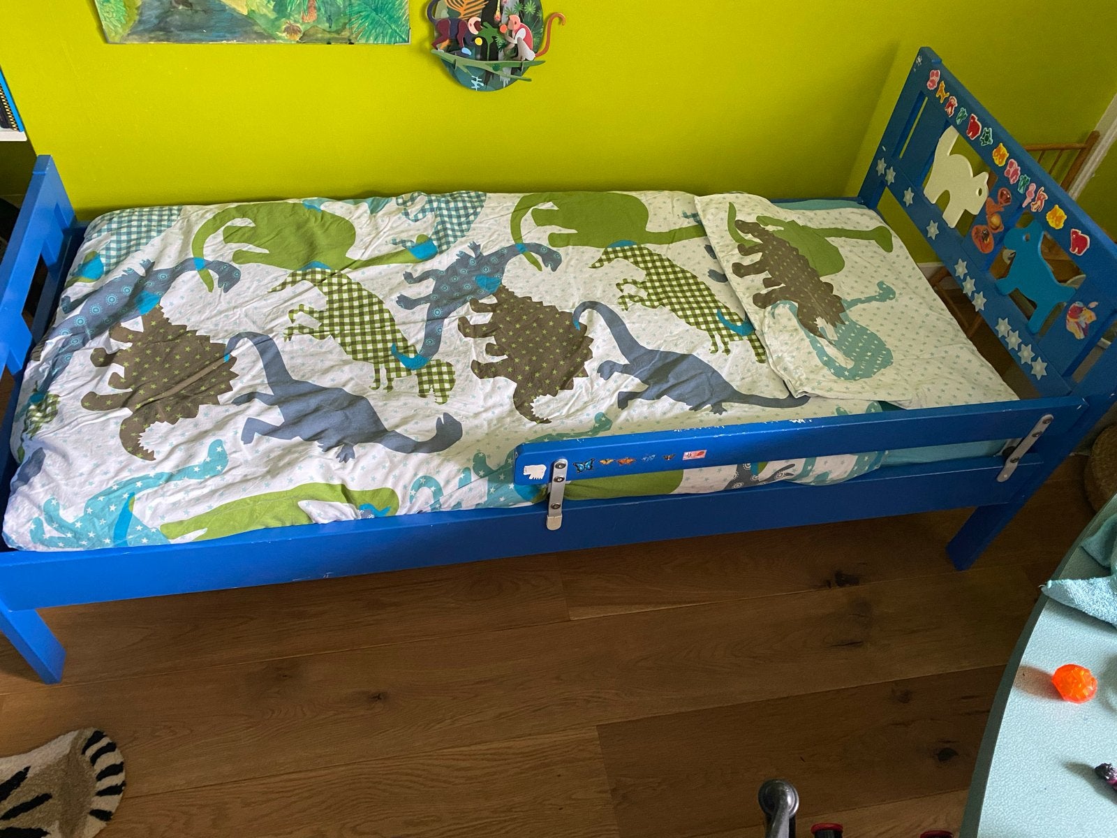IKEA peuterbed met matras, dekbed en beddengoed, Ophalen, Gebruikt, 70 tot 85 cm, 140 tot 160 cm