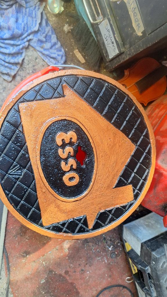 esso inspectie deksel tankstation ijzer., Ophalen of Verzenden, Gebruikt