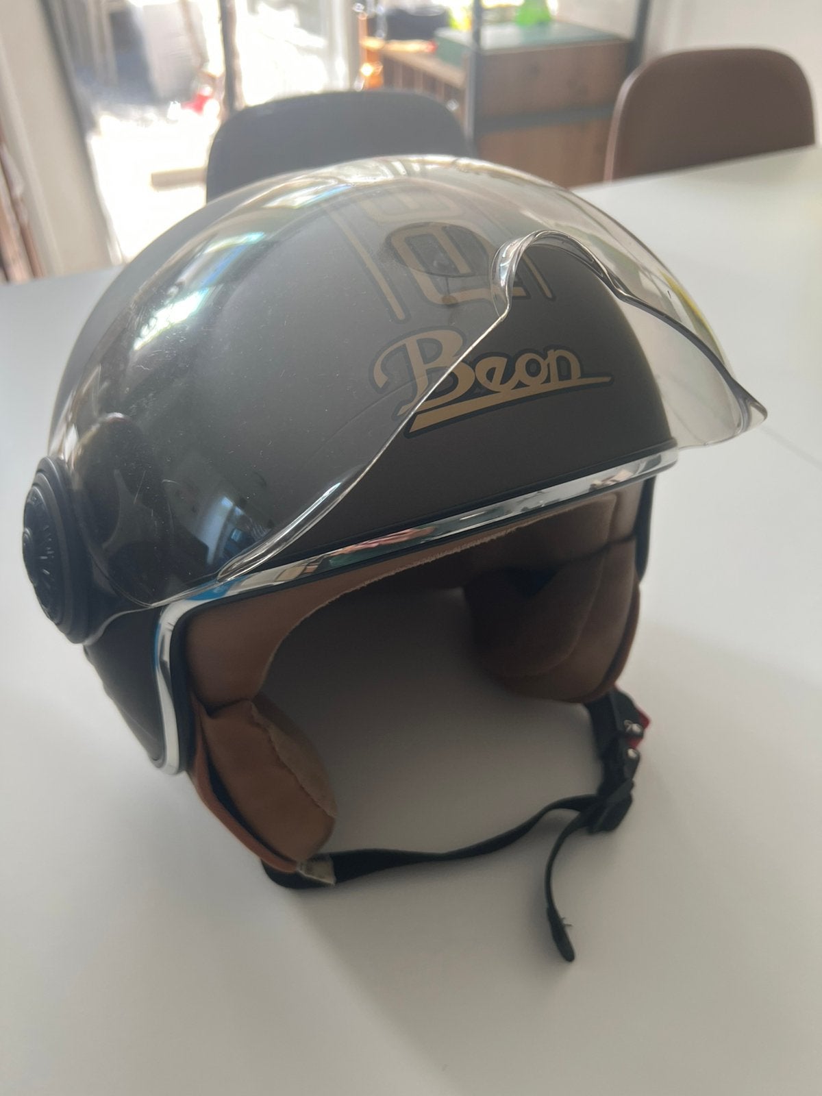 BEON scooterhelm maat L, Fietsen en Brommers, Brommerhelmen, Ophalen, Zo goed als nieuw, Large