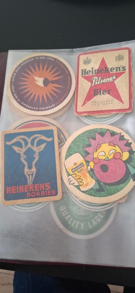 Oude Heineken bier viltjes, Verzamelen, Biermerken, Ophalen of Verzenden, Viltje(s), Heineken