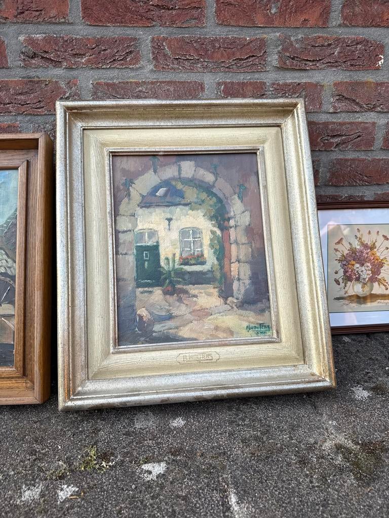 Schilderij van H. Wolters - Poortje naar huisje, Ophalen of Verzenden