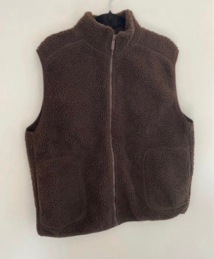 Winter wollen bodywarmer bruin. Maat L, Kleding | Dames, Bodywarmers, Verzenden, Zo goed als nieuw, Maat 42/44 (L), Bruin