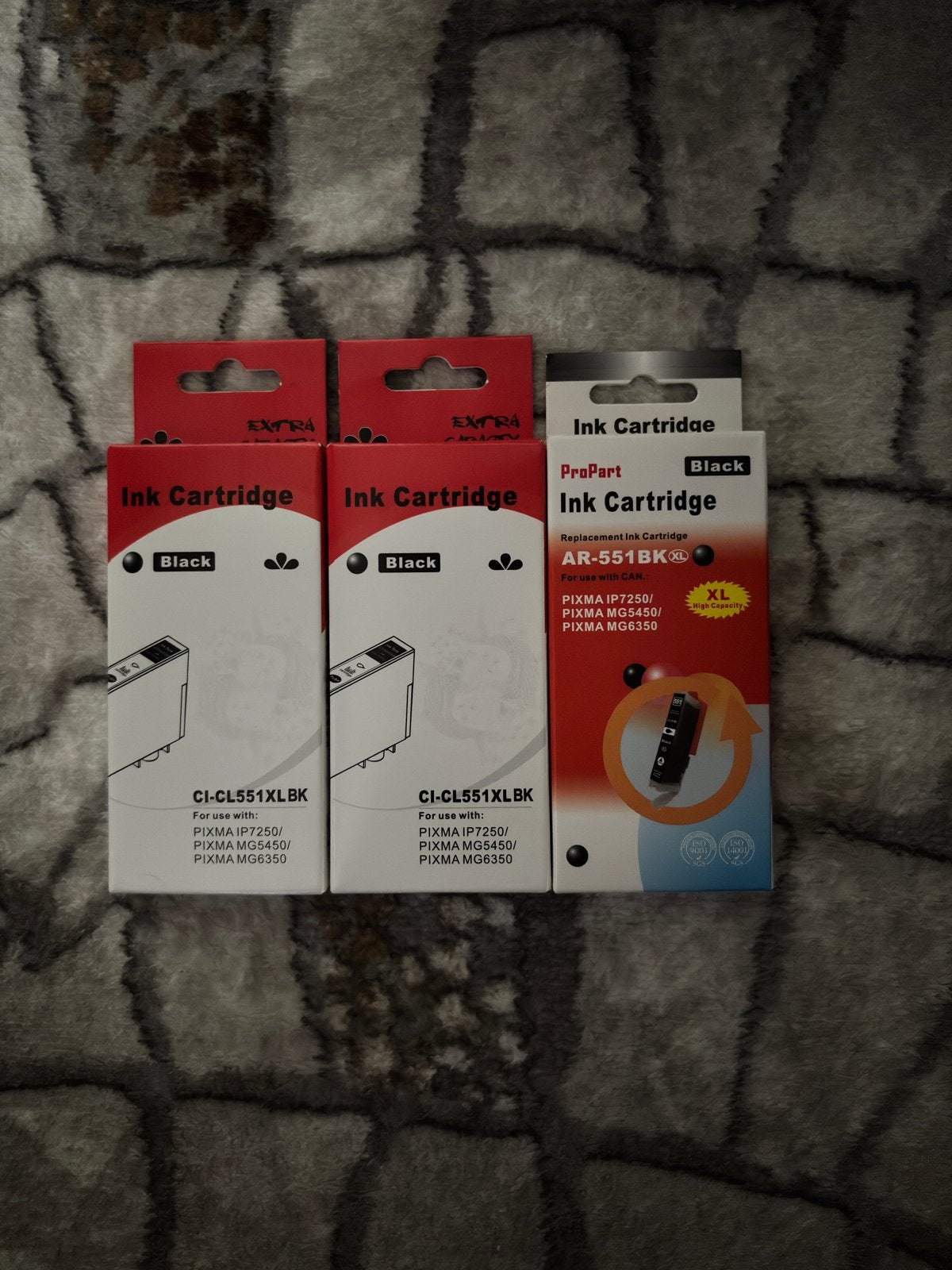 3x Canon CLI-551XL zwart compatible cartridges – nieuw, Ophalen of Verzenden, Nieuw, Cartridge