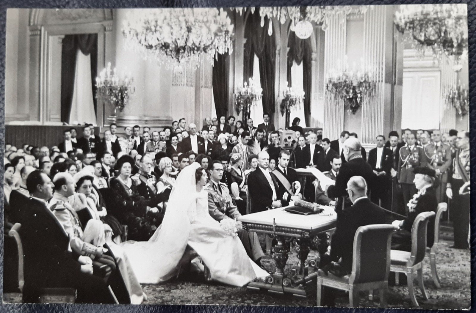 Huwelijk Koning Boudewijn en prinses Fabiola 1960, Ophalen of Verzenden, Zo goed als nieuw, Buitenland, Kaart, Foto of Prent