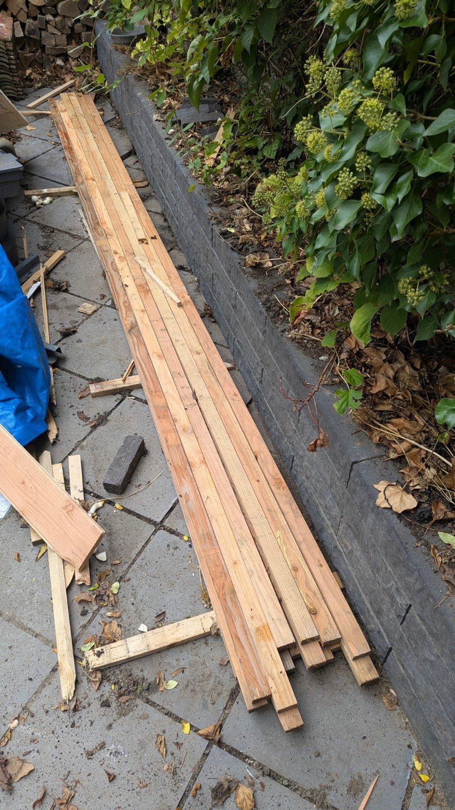 14 st. Douglas panlat 2,2x4,5cm fijnbezaagd 4m, Tuin en Terras, Ophalen, Nieuw, 250 cm of meer, Planken