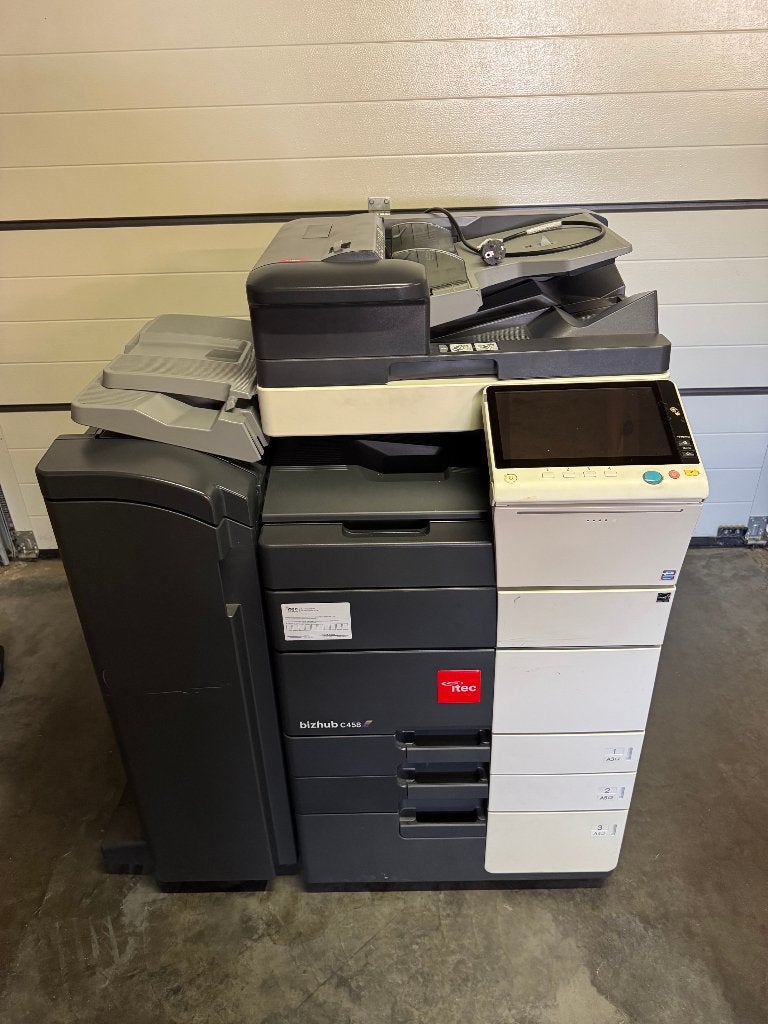 Konica Minolta Bizhub C458 met finisher, Ophalen, Gebruikt, Toner, Konica Minolta