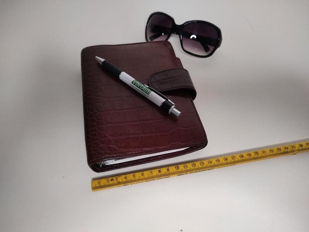 K632 lederen crocoprint agenda organizer papier 95x171 mm, Diversen, Onbekend, Ophalen of Verzenden, Zo goed als nieuw, Onbekend