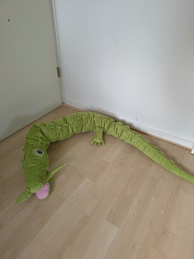 knuffel krokodil, Groen, Overige typen, Ophalen of Verzenden, Zo goed als nieuw