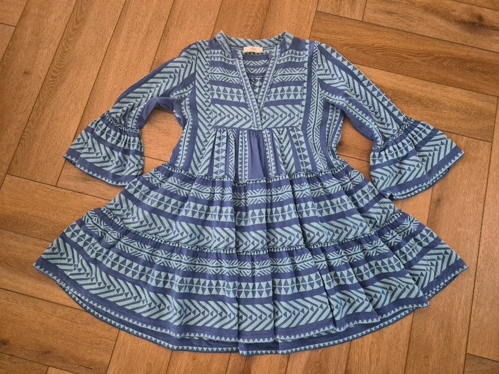 Super leuk jurkje van Devotion Twins, maat S, Blauw, Ophalen of Verzenden, Zo goed als nieuw, Devotion Twins