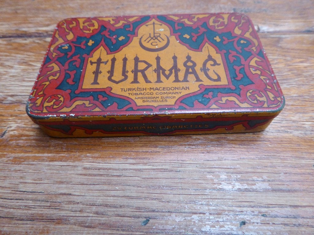 Art deco blikje Turmac, klein model, Verzamelen, Blikken, Ophalen of Verzenden, Gebruikt, Overige, Overige merken