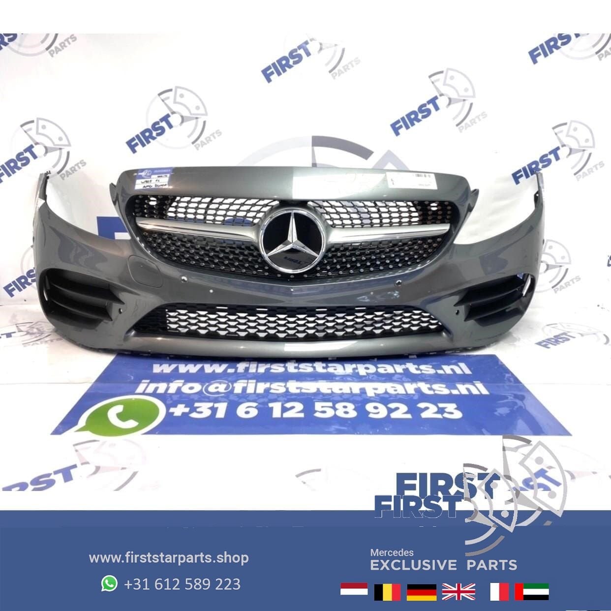 a2058802505 W205 FACELIFT AMG VOORBUMPER + diamond gril 2019, Gebruikt, -, Voor, Ophalen of Verzenden
